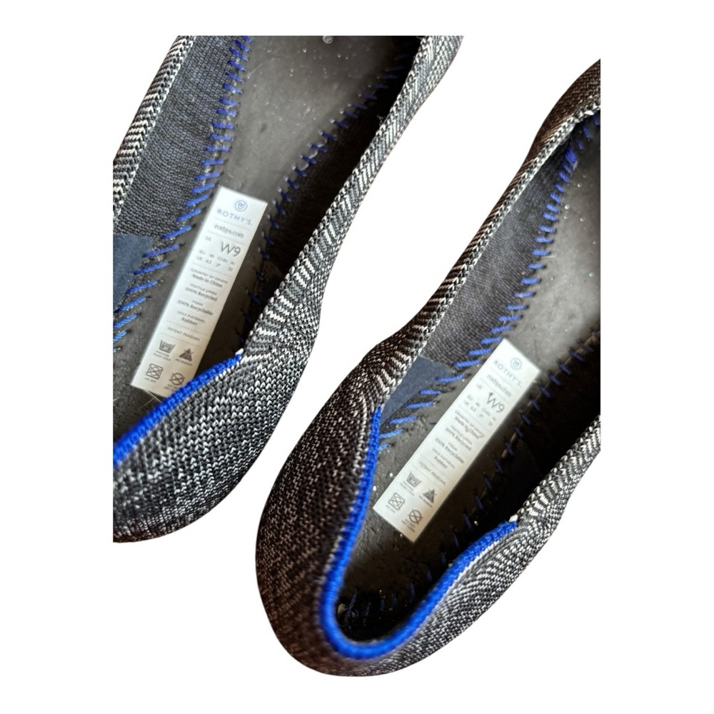 Rothy's Granite Black Flats Sleek Modern Loafers Women’s Size 9 - Picture 10 of 12